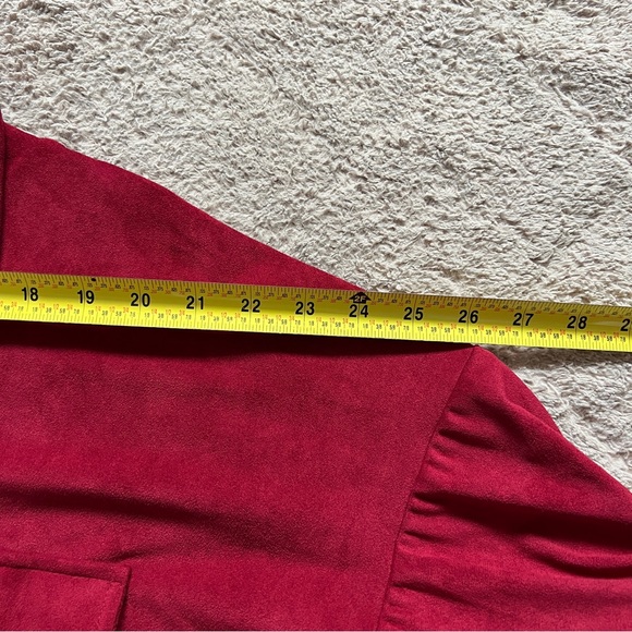 Umgee Red Faux Suede 3/4 Sleeve Blouse Women’s Size XL - Picture 5 of 8